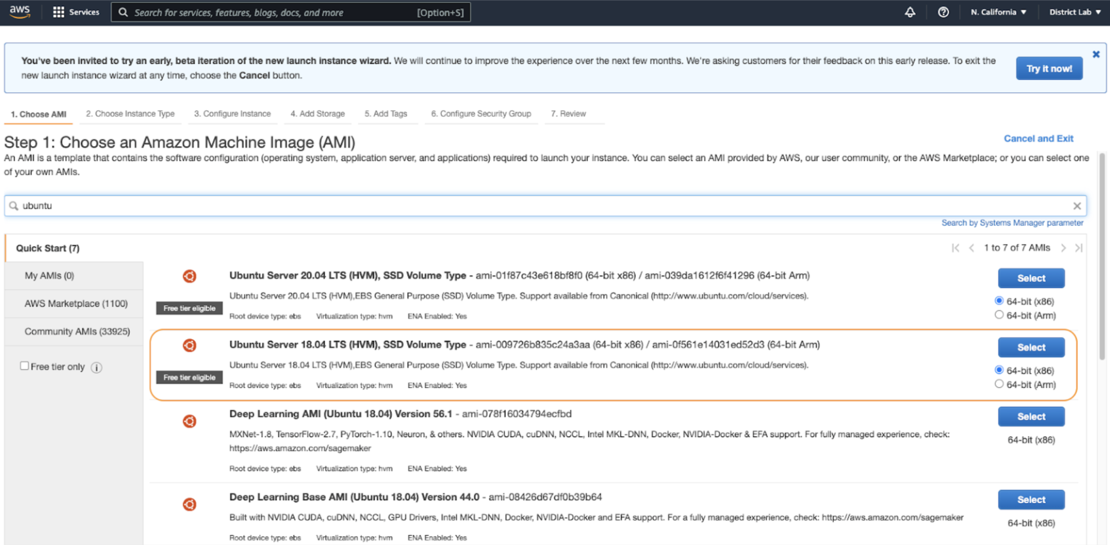 AWS console