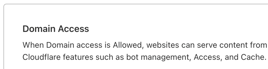 Follow the steps below to enable Domain Access