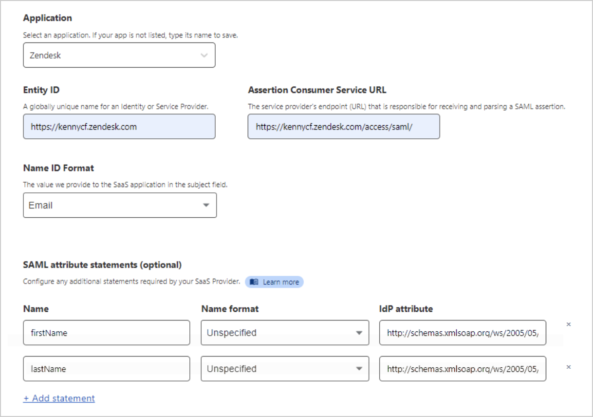 Zendesk attributes